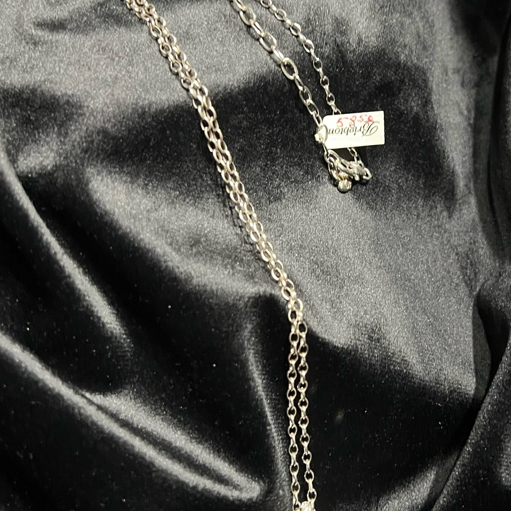 Brighton Twinkle crystal locket JL9331  15” chain silver plated NWT - Picture 4 of 6